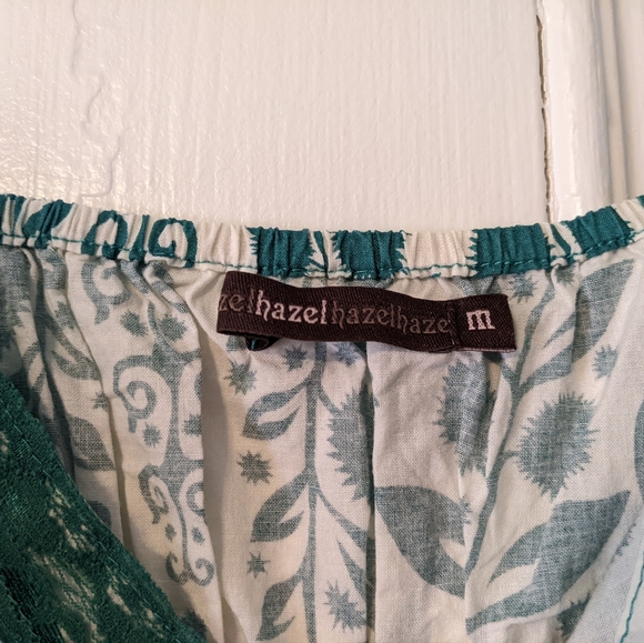 Hazel Teal Floral Babydoll Tank Top Stretch Lace - Picture 2 of 3